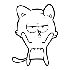bored cartoon cat