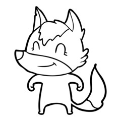 friendly cartoon wolf