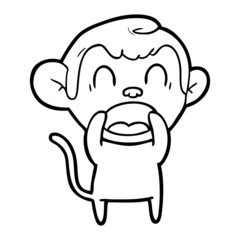 shouting cartoon monkey