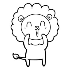 Obraz premium laughing lion cartoon