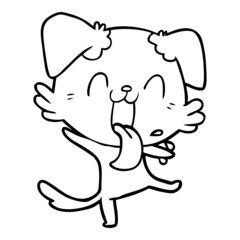 cartoon panting dog