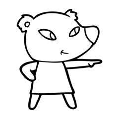 cute cartoon bear in dress