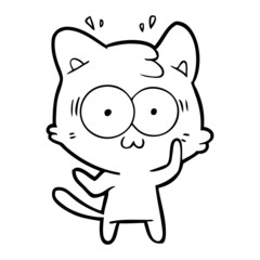Fototapeta premium cartoon surprised cat