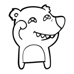 cartoon bear showing teeth