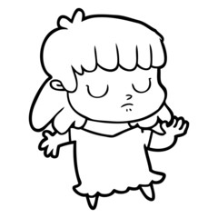 cartoon indifferent woman