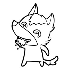 cartoon hungry wolf