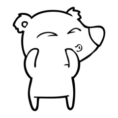 cartoon whistling bear