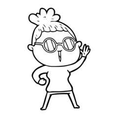cartoon woman wearing spectacles