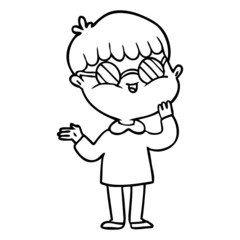 cartoon boy wearing spectacles