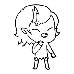 cartoon laughing vampire girl