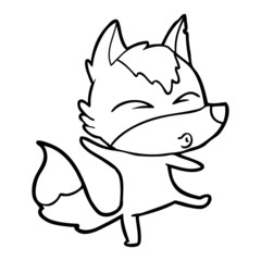 cartoon wolf pouting