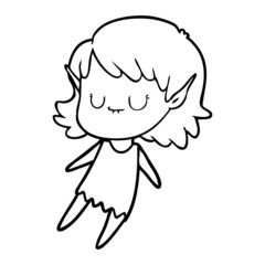 happy cartoon elf girl