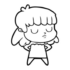 cartoon indifferent woman