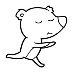 happy cartoon bear running