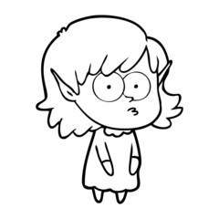cartoon elf girl staring