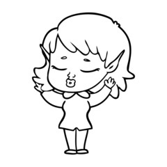 pretty cartoon elf girl