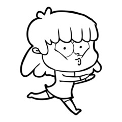 cartoon whistling girl