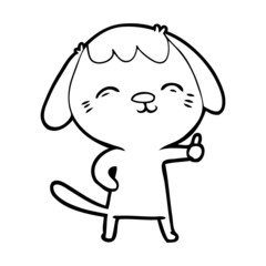happy cartoon dog giving thumbs up sign
