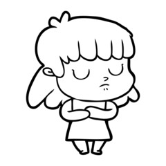 cartoon indifferent woman