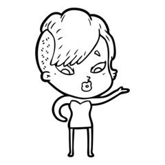 Obraz premium cartoon surprised girl