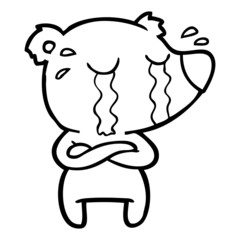 cartoon crying bear