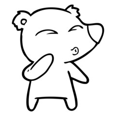 cartoon whistling bear
