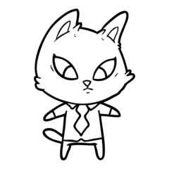 confused cartoon business cat