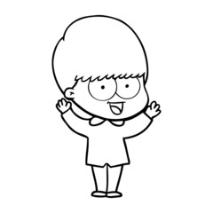 happy cartoon boy