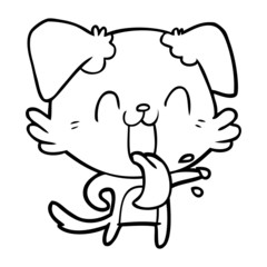 cartoon panting dog