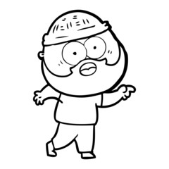 cartoon bearded man