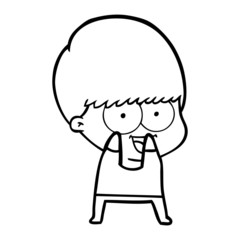 happy cartoon boy