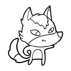 friendly cartoon wolf
