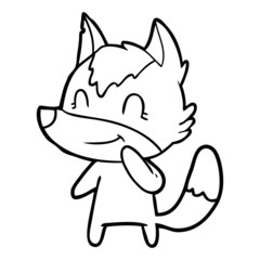 friendly cartoon wolf