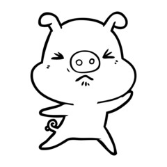 cartoon angry pig