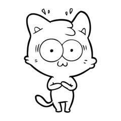 cartoon surprised cat