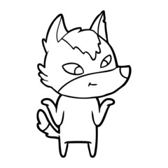 friendly cartoon wolf
