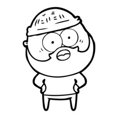 cartoon bearded man