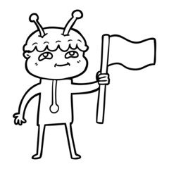 friendly cartoon spaceman