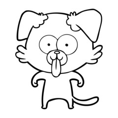 cartoon dog with tongue sticking out