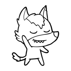 Fototapeta premium friendly cartoon wolf
