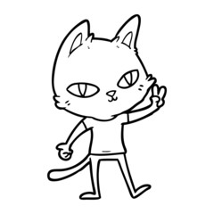 Obraz na płótnie Canvas cartoon cat waving