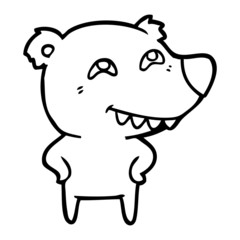 cartoon bear showing teeth
