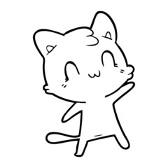 cartoon happy cat