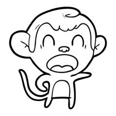 shouting cartoon monkey