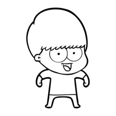happy cartoon boy