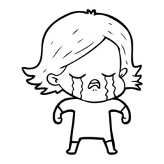 cartoon girl crying
