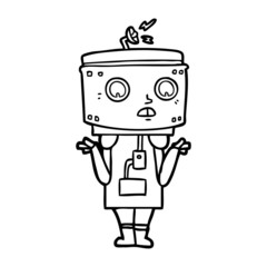 cartoon robot shrugging