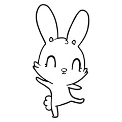 cute cartoon rabbit dancing