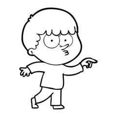 cartoon curious boy