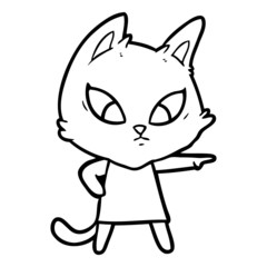 confused cartoon cat